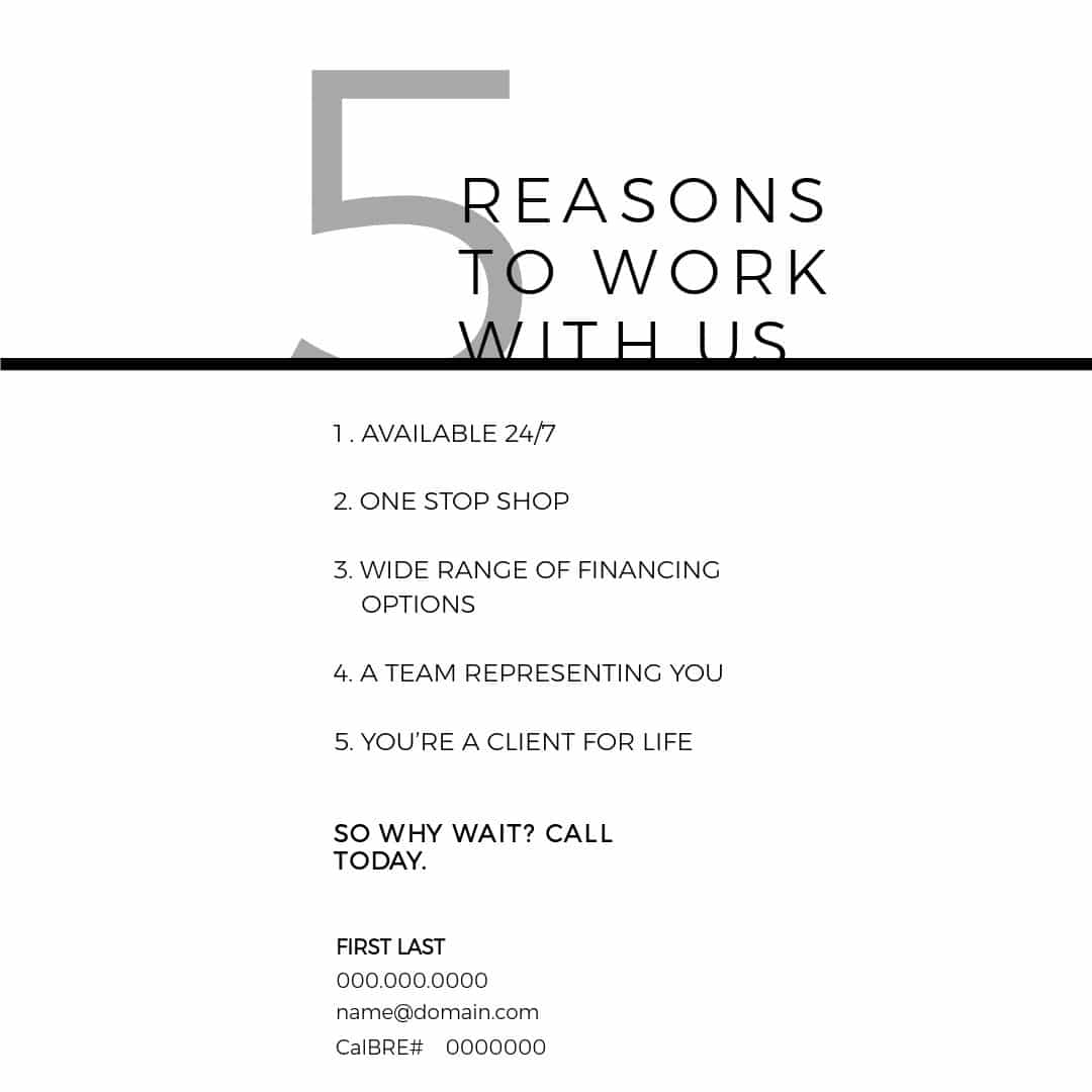 Reasons to Work With Us Instagram Post from LCA Marketing Center