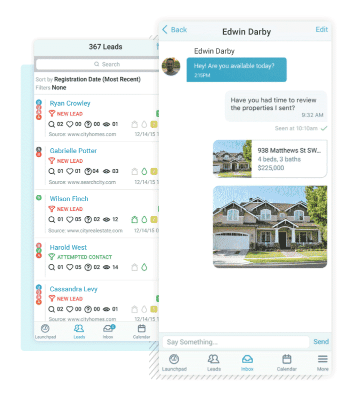 CINC real estate app interface