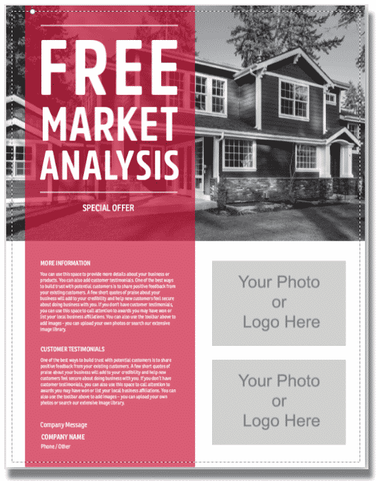 Free Market Analysis Real Estate Flyer Template