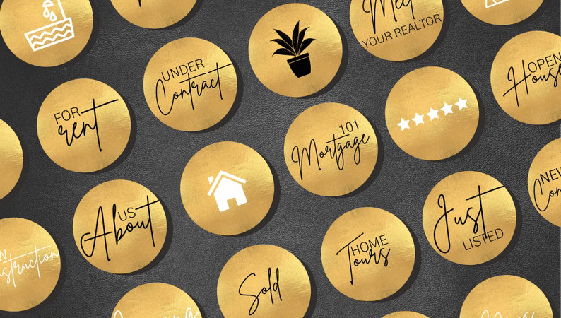Luxury Gold Instagram Highlights Cover Templates from Etsy
