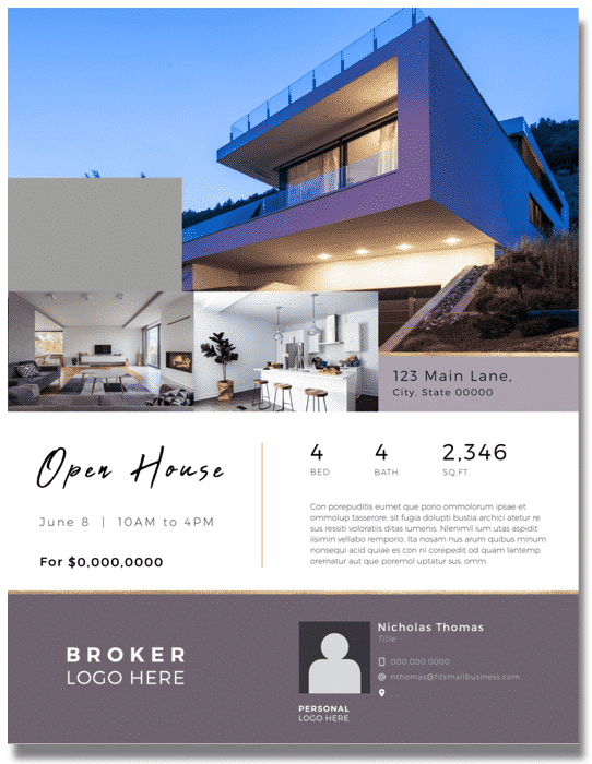 Super-Sleek Open House Real Estate Flyer Template